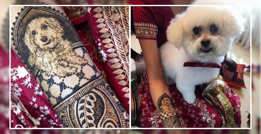 Bride Got Her Dog's Face On Her Mehendi