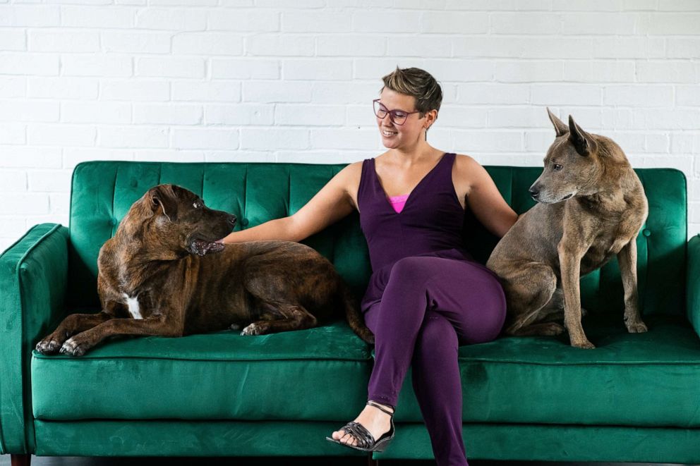 Kristen Kidd and her dogs