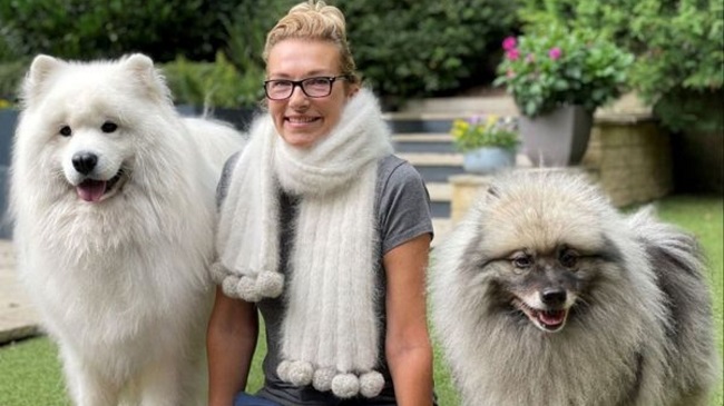 Woman Gets Scarf Made From The Dog’s Fur As A Keepsake