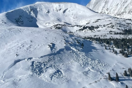 2 snowshoers and a dog caught, buried and killed near North Star Mountain, Hoosier Pass, Colo., on Jan. 8, 2022.CAIC