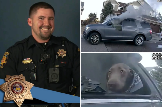 Hero Cop Bravely Rescuing Dog from a Burning SUV