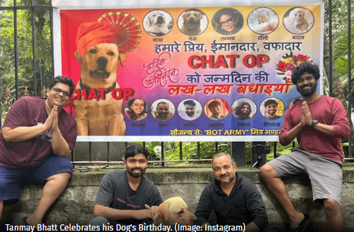 Tanmay Bhat Celebrates Dog's Birthday with Politician-style Banner